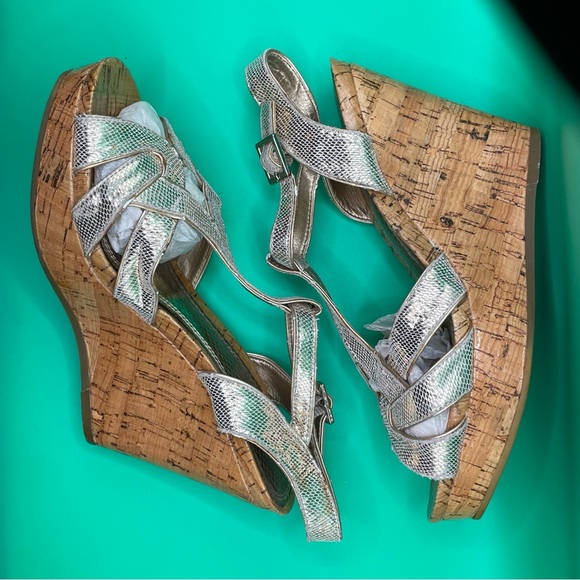 Shoes - Silver Wedge Sandals